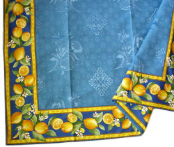 Jacquard multi-cover (lemon & small flowers. blue)